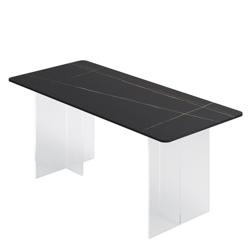 Medieval Modern Stone Dining Table Acrylic Base Table for Dining Room