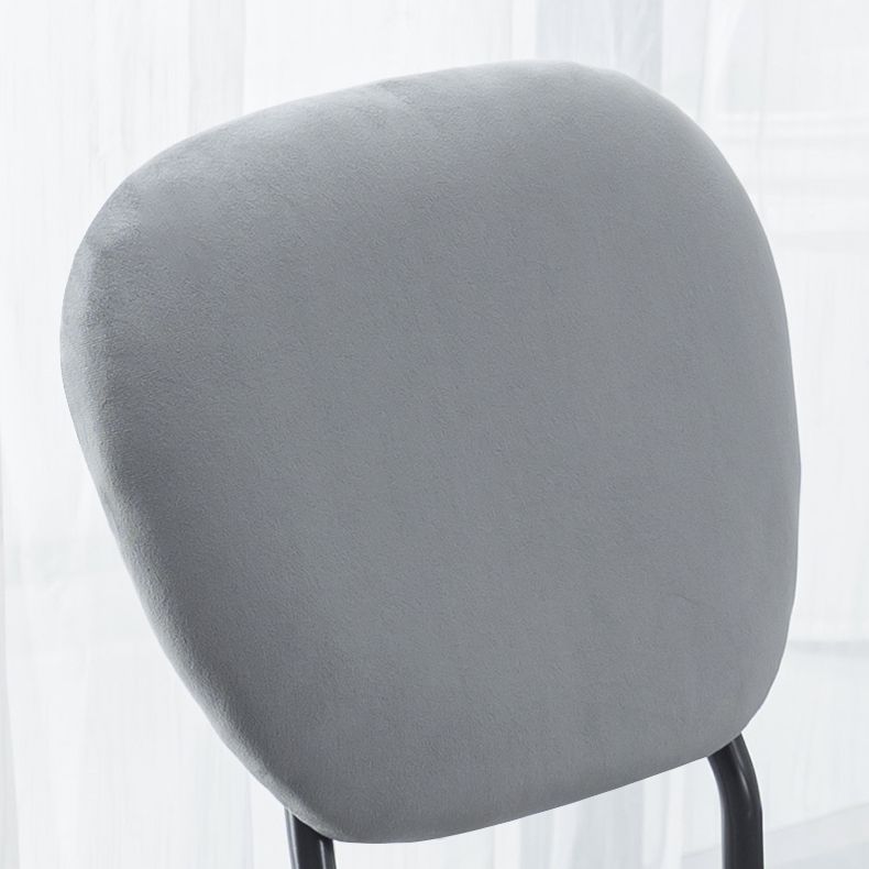 Chaise d'appoint rembourrée sans accoudoirs, chaises de salle à manger à dossier ouvert avec pieds en métal noir