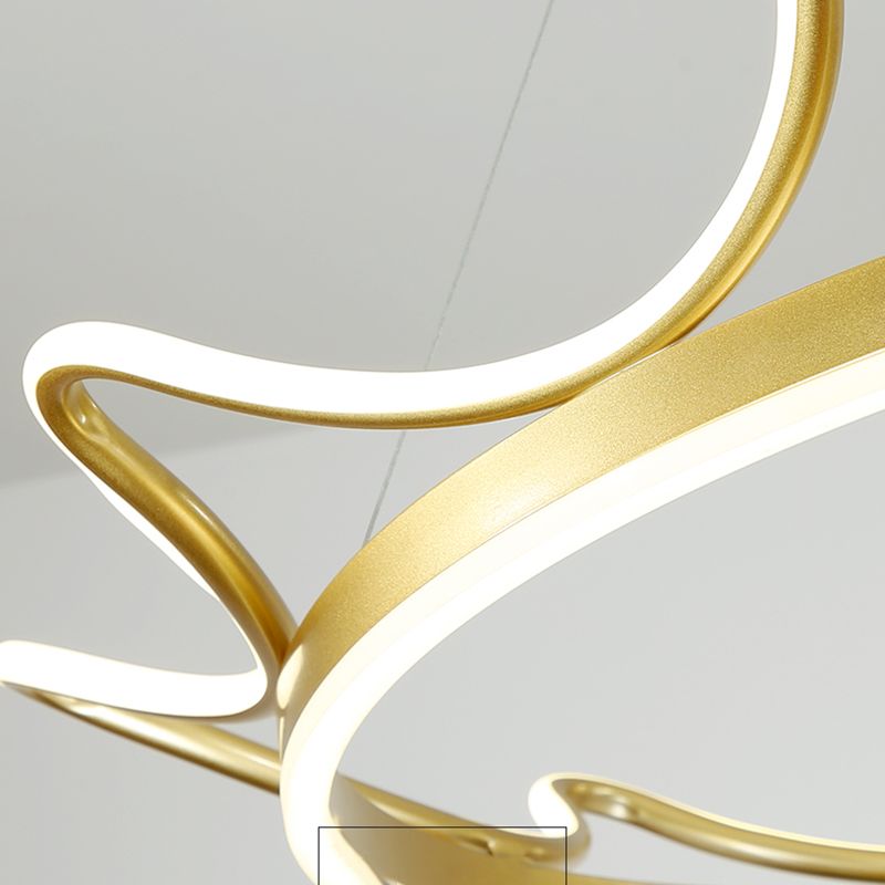 Lámparas de lámparas de lámpara de aluminio modernas Corona de lámparas colgantes de suspensión de 2 luces