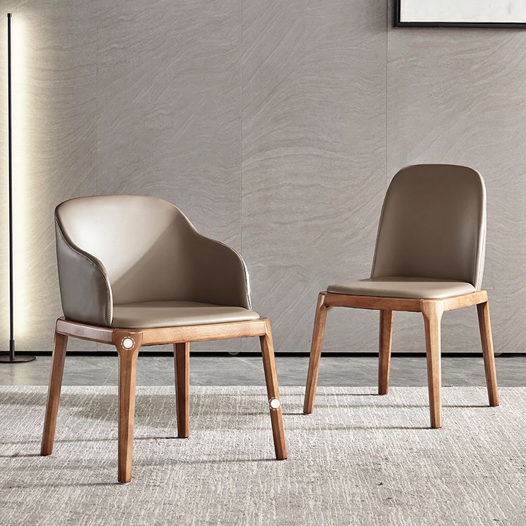 Chaises de salle à manger en bois de style scandinave, chaise sans bras à dossier solide pour salle à manger