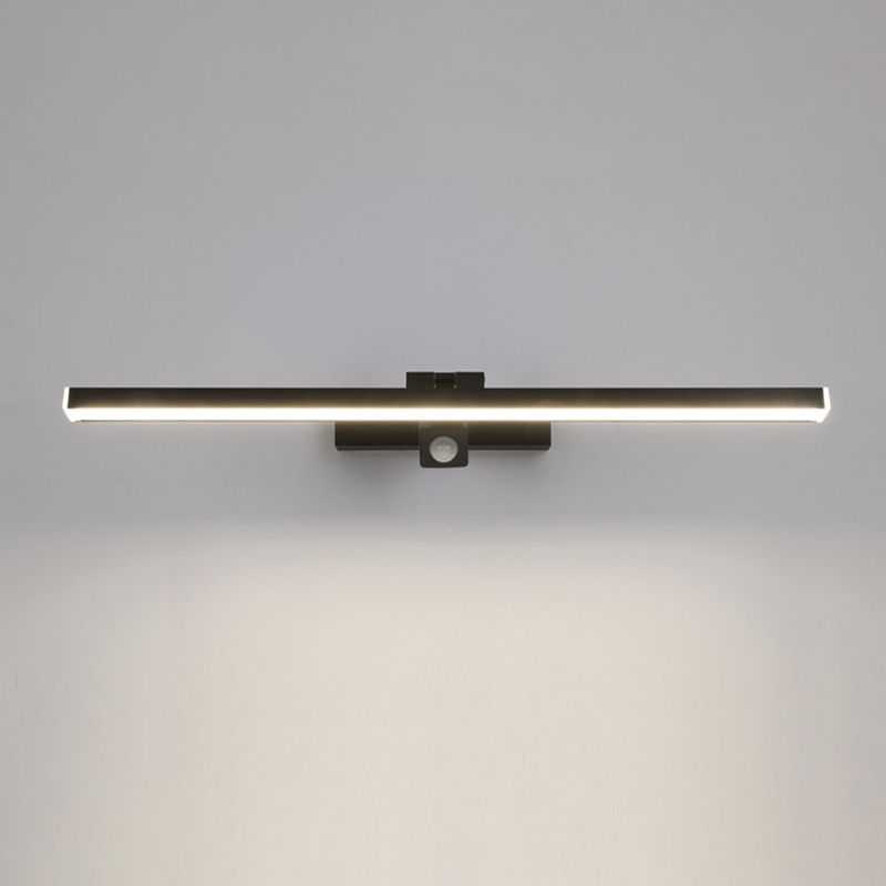 Linear Shape Metal Vanity Light Modern Style 1 Light Vanity Light Fixture in Black