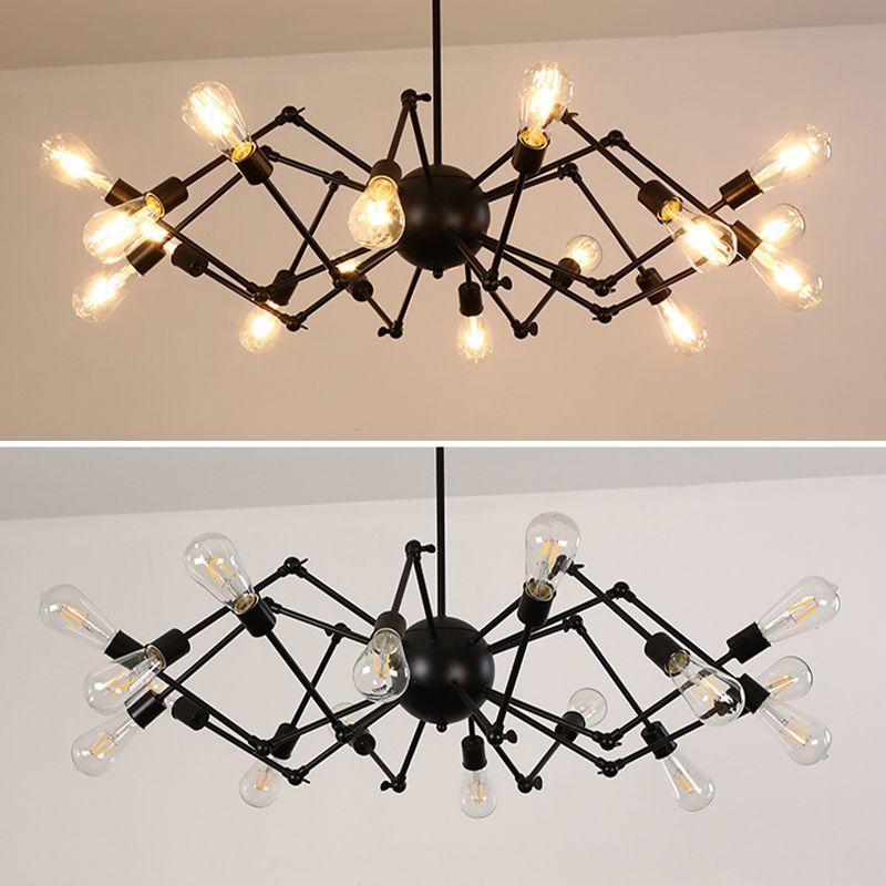 Araña múltiple lámpara de lámpara vintage lámpara de luz colgante industrial de hierro