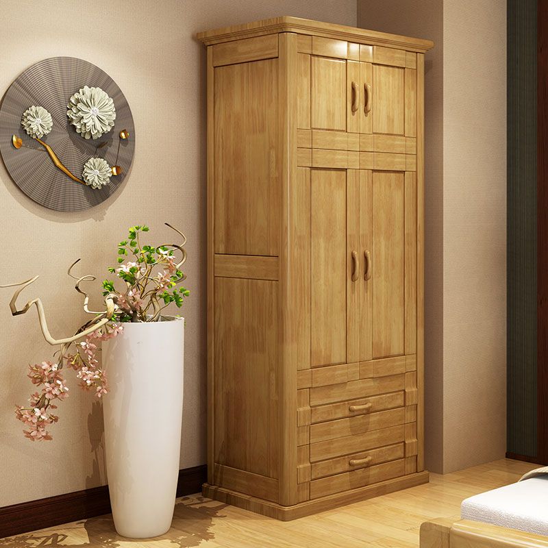 Rubberwood Traditional Storage Cabinet Matte Finish Cabinet for Bedroom