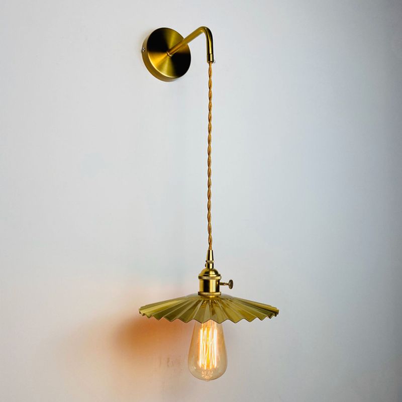 Modern Wall Sconce Metal Flower Shape Vanity Lamp with Glass / Metal Shade