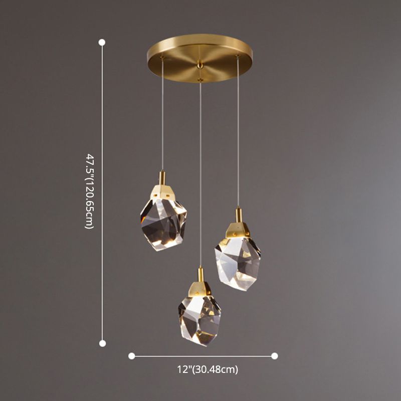 Postmoderne Einfachheit Geometrisch hängende Deckenleuchte Kristall -Aufhängung Anhänger Licht für das Restaurant