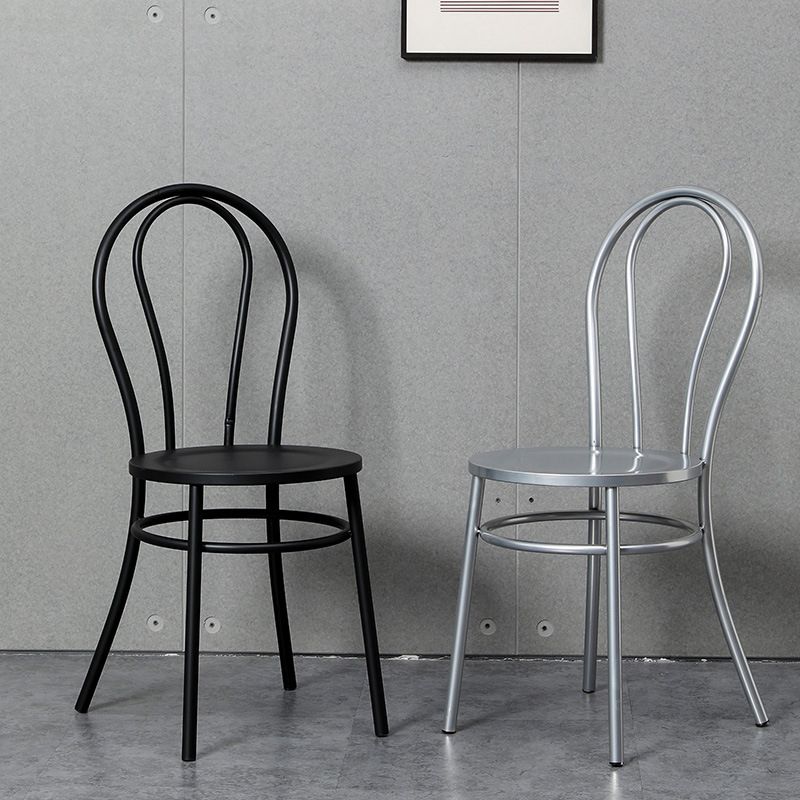Industrial Windsor Back Armless Chair Metal Dining Room Chairs