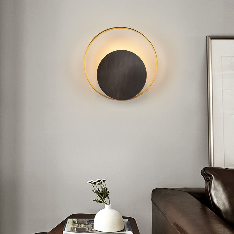 Circle Design Brass Wall Light Sconce Modern Fashion Decoration Sconce Light Fixture