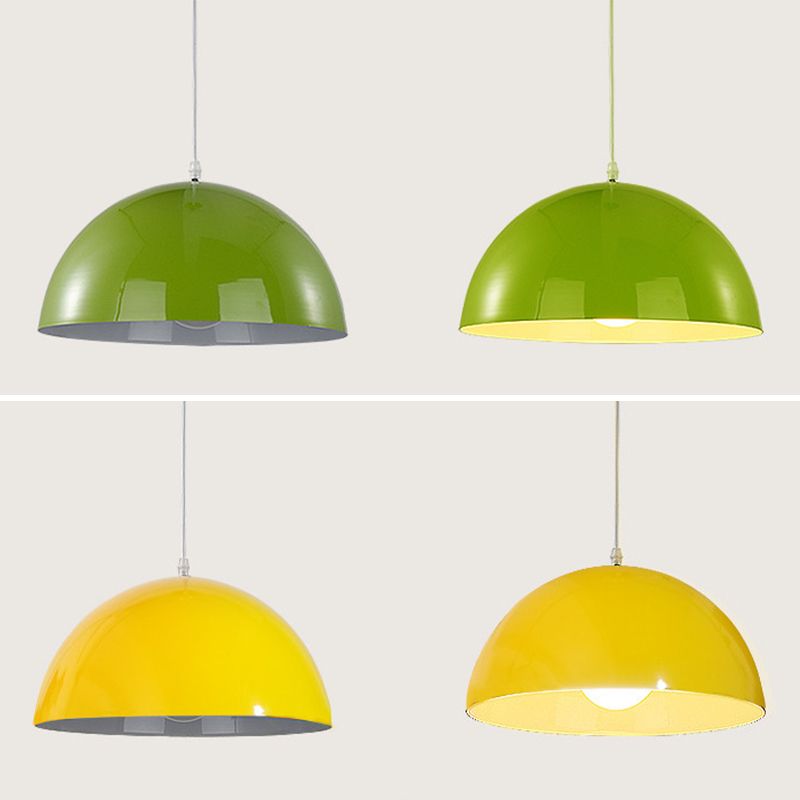 Modern Style Macaron Pendant Light 1 Light Hanging Lamp Fixture for Living Room