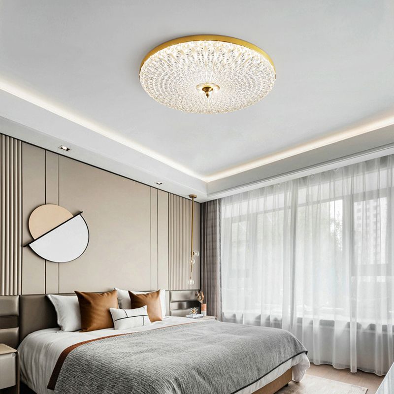 Contemporary Golden/Black Single Flush Mount Lighting LED Acrylic Ceiling Light