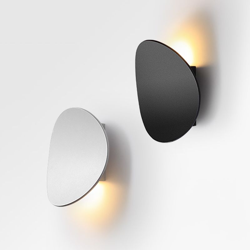 Oval Shade Metal Wall Sconce Modern Style Single Light Wall Mount Lighting
