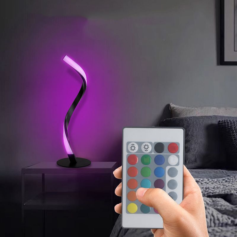 Ribbon Shaped Bedside Night Lamp Metal Decorative LED Table Light for Living Room
