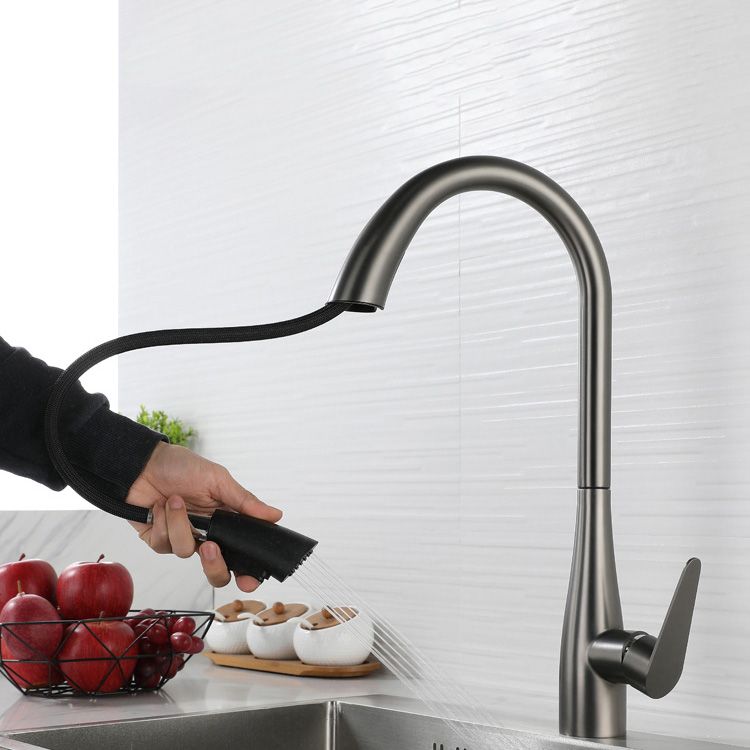 Touch Sensor Standard Kitchen Faucet Swivel Spout with Pull Down Sprayer