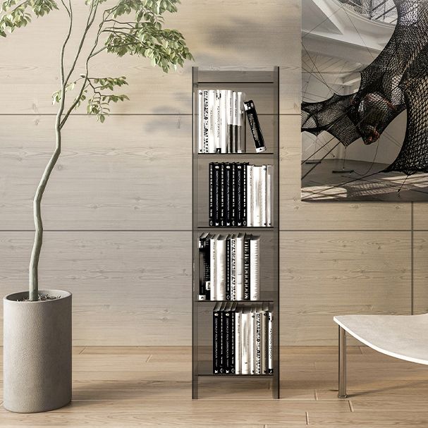 10"W Bookshelf Glam Style Closed Back Acrylic Bookcase for Office Home Study Room