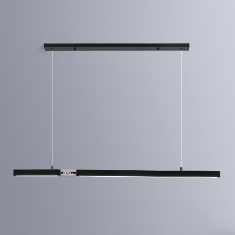 Linear Island Lighting Fixtures Contemporary Metal Island Ceiling Light for Dining Room