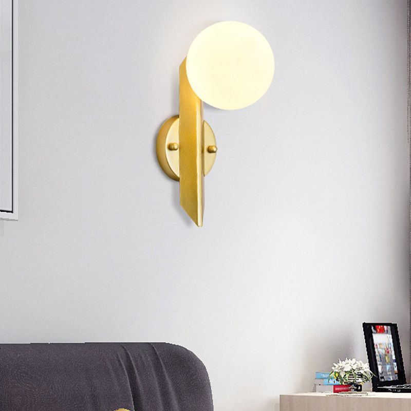Modern Style Wall Sconce Glass 1 Light Ball Shape Sconces for Bedroom