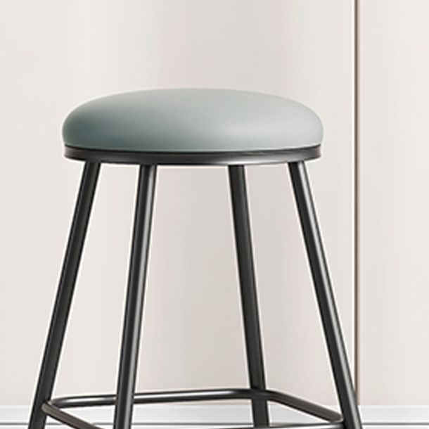 Scandinavian Backless Footrest Barstool Matte Finish Upholstered Home Stool