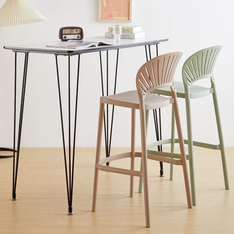 Modern Bar-stool Plastic Counter Bar Stool with Plastic Legs for Kitchen