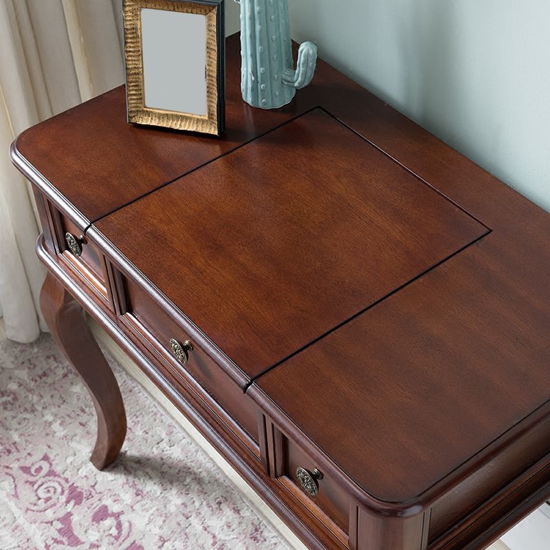 Traditions Rubberwood Vanity Set with Mirror 18.11" Wide Brown Vanity