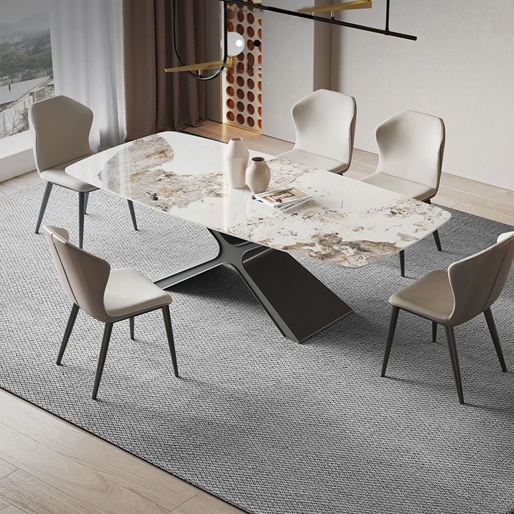Modern Sintered Stone Top Dining Set Rectangle 1/2/4/5/6/7 Pieces Dining Room Table Set