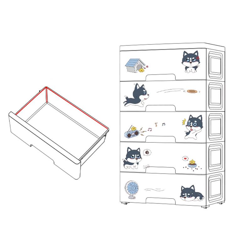 Contemporary Non-Hanging Armoire Plastic Bedroom Wardrobe Closet