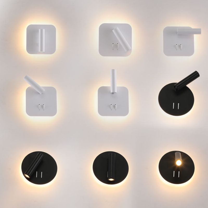 Modern Minimalist Style Cylinderical Sconce Light Fixtures Metal 2 Lights Wall Light