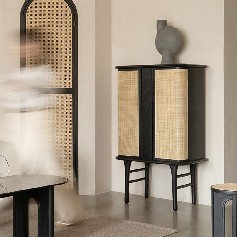 Rectangle Storage Cabinet Solid Wood Standard Cabinet with Doors