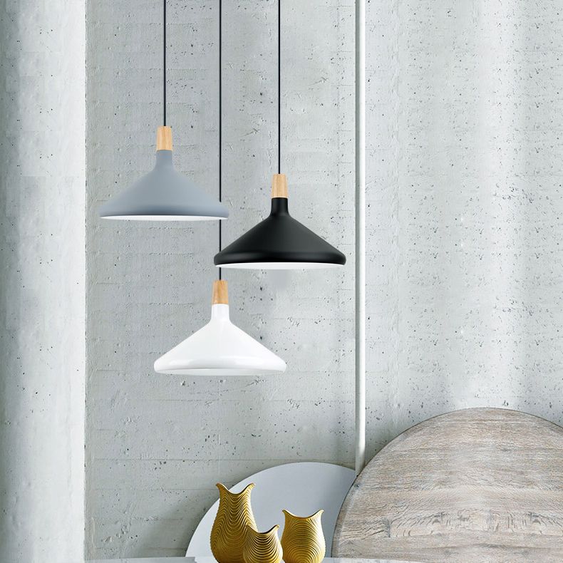 Nordic Coolie Shade Suspension Light Aluminum 7/10.5/15 Inch Wide 1 Head Pendant Light for Office Coffee Shop