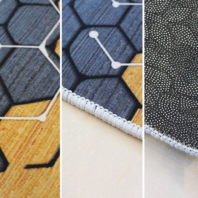 Rectangle Shape Rug Living Room Light Luxury Carpet Polyester Washable Area Rug