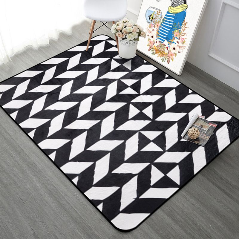 Modern Bedroom Area Rug Multi Color Geometry Arrow Print Rug Polypropylene Washable Pet Friendly Anti-Slip Rug