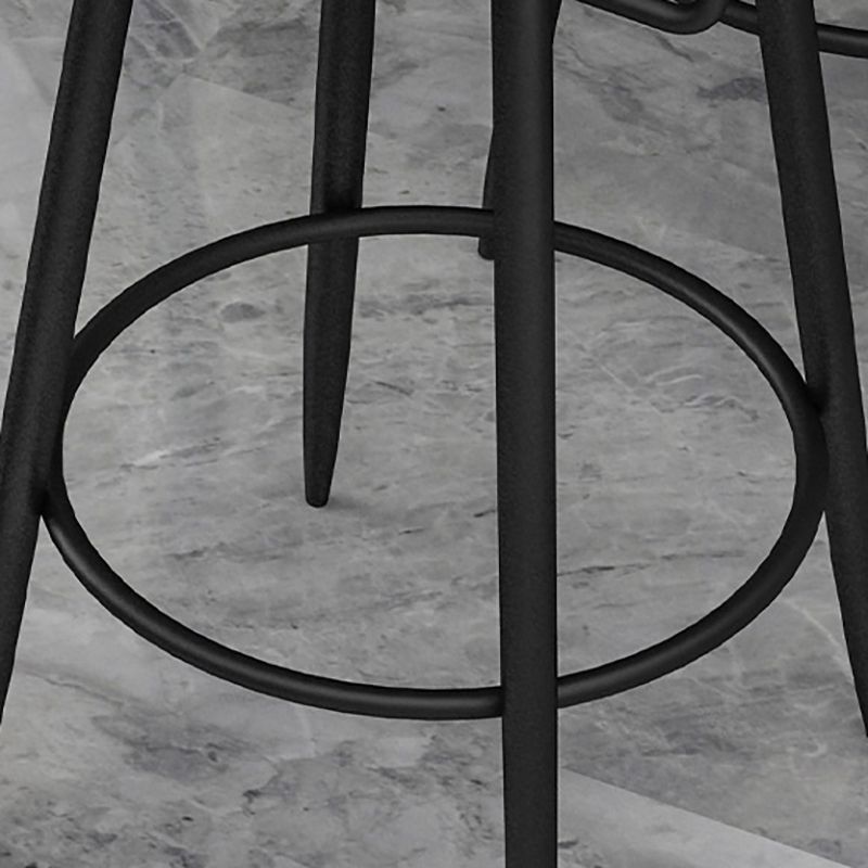 Round Seat Upholstered Counter Stool Industrial  Armless Bar Chai