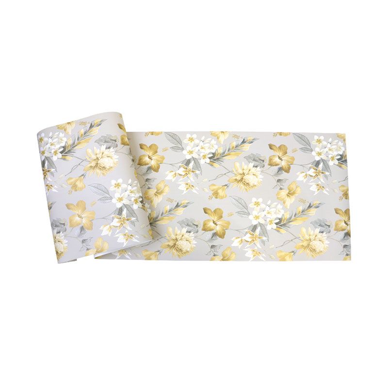 Fresh Magnolia and Stem Wallpaper Non-Pasted Wall Decor for Accent Wall, 33-foot x 20.5-inch