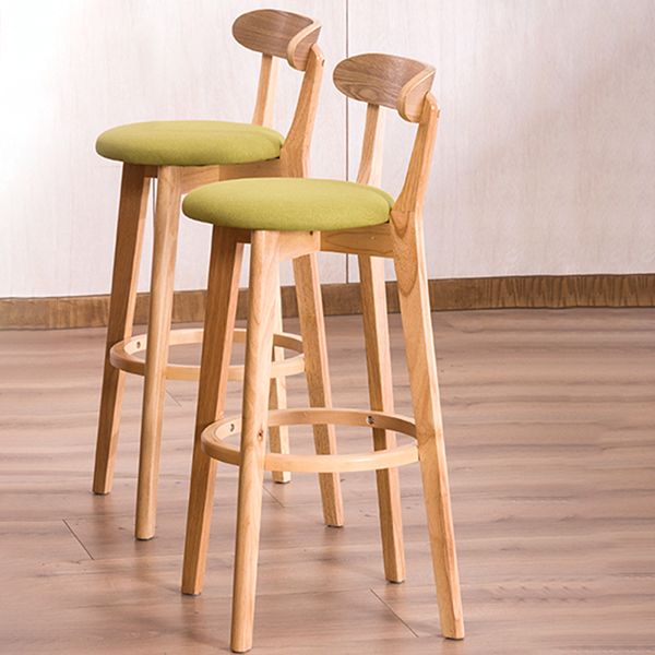 Contemporary Beech Home Barstool Matte Finish Upholstered Bar Stools