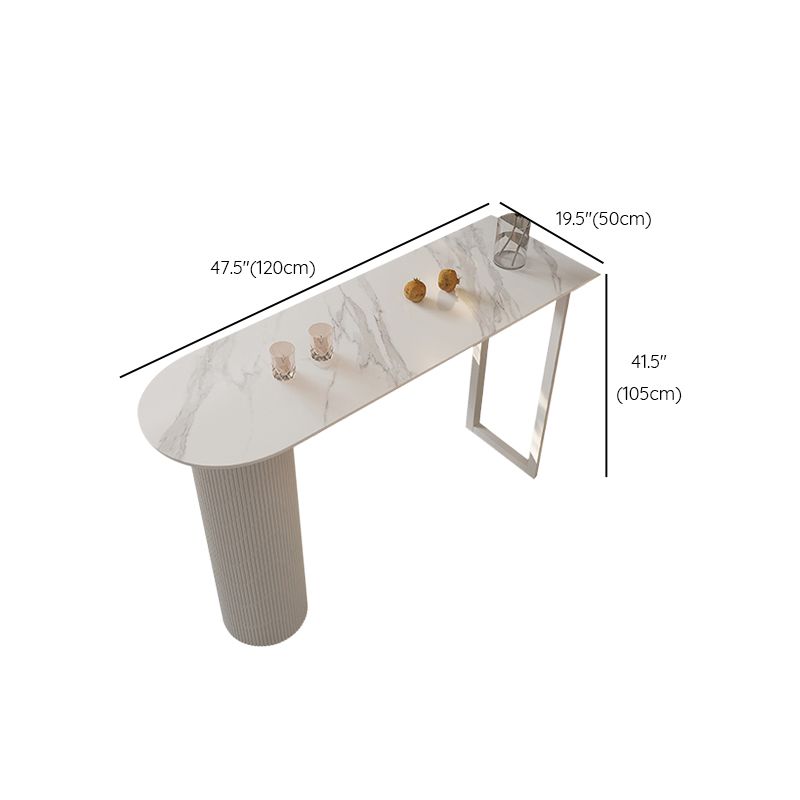 Contemporary Bar Wine Table Stone Bar Dining Table with Double Pedestal