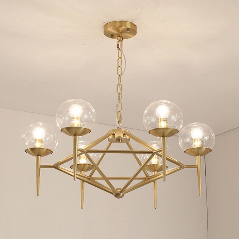 Postmodern Pyramid Suspended Lighting Fixture Metal Hanging Ceiling Fixture for Restaurant