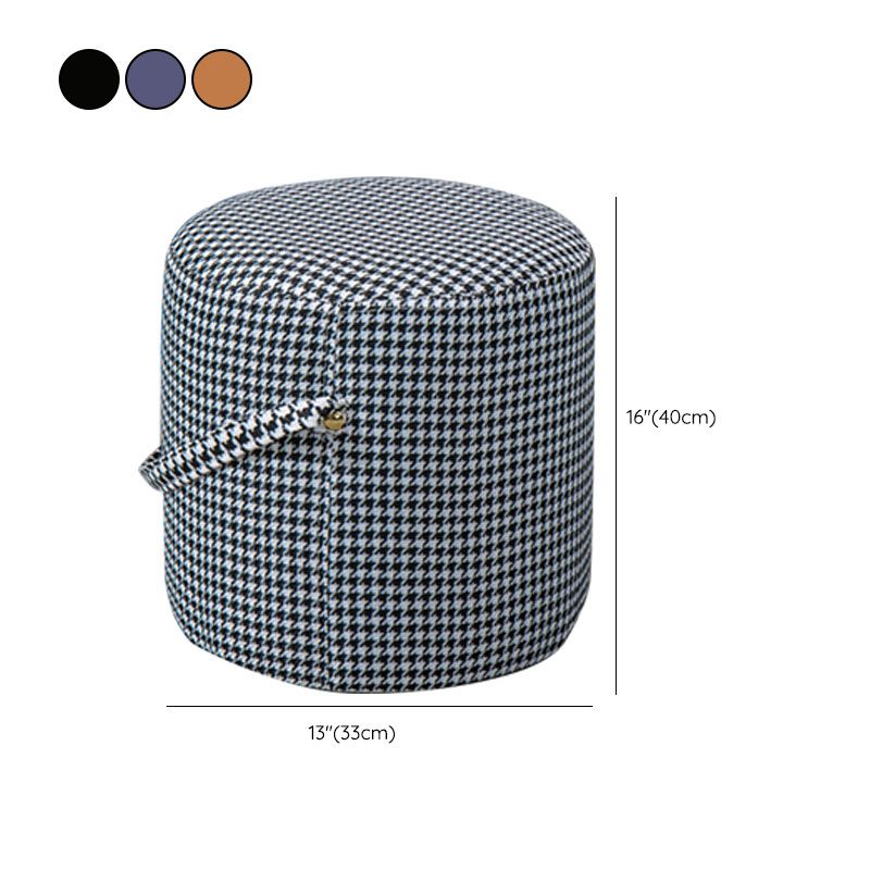 Modern Orange Pouf Round Scratch Resistant Pouf for Living Room