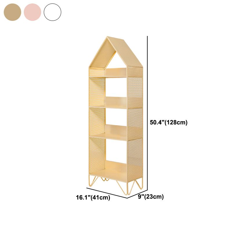 Libreria geometrica in metallo scandinavo libreria di ferro aperto verticale