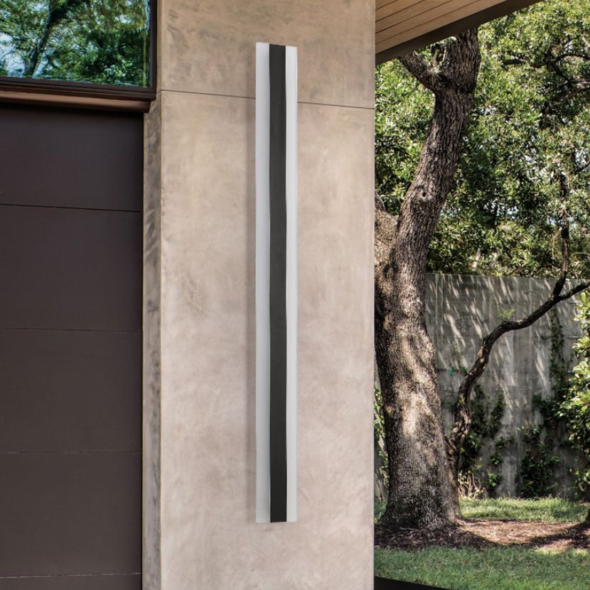 Iluminación de pared led de metal moderna negra al aire libre de 1 luces de pared de 1 luces