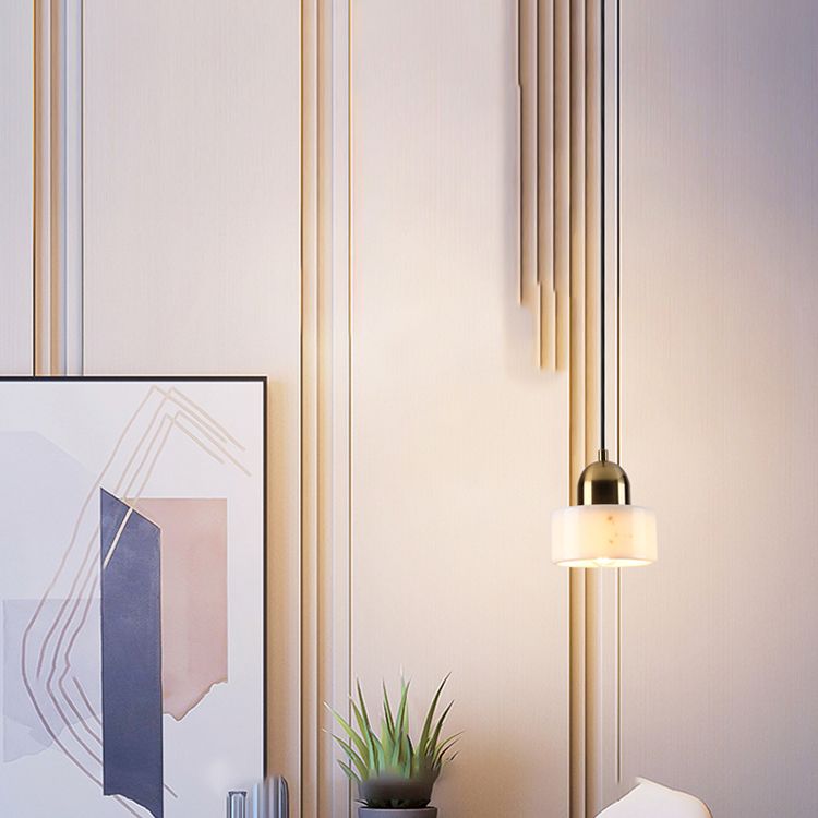 Pendentif en marbre géométrique Postmodern 1-bulbe petite lumière suspendue pour salle à manger