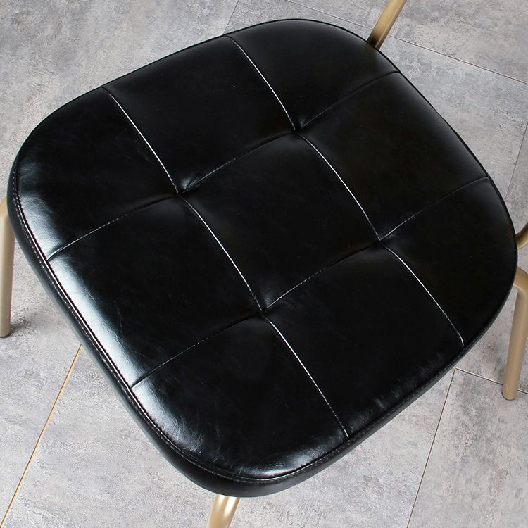 Industriële stijl PU lederen eetkamerstoelen Open rug Dineerarm zijstoelen voor thuis