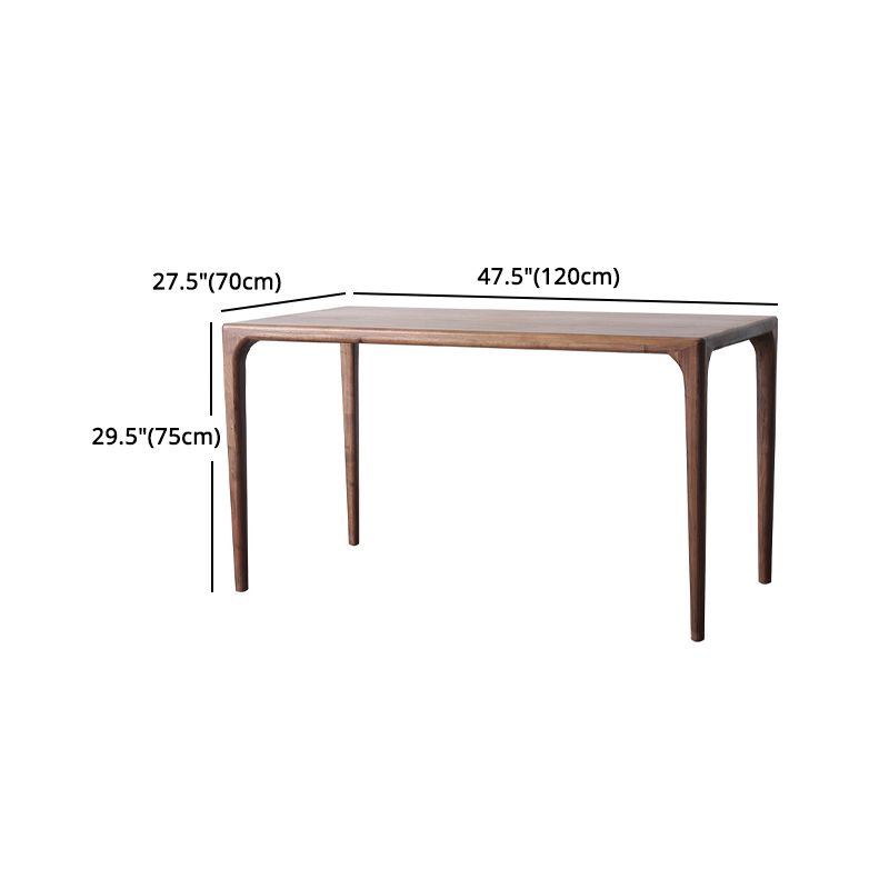 Modern Rectangle Walnut Wood Dining Set 1/2/3/5/7 Pieces Dining Table with Wood Chairs