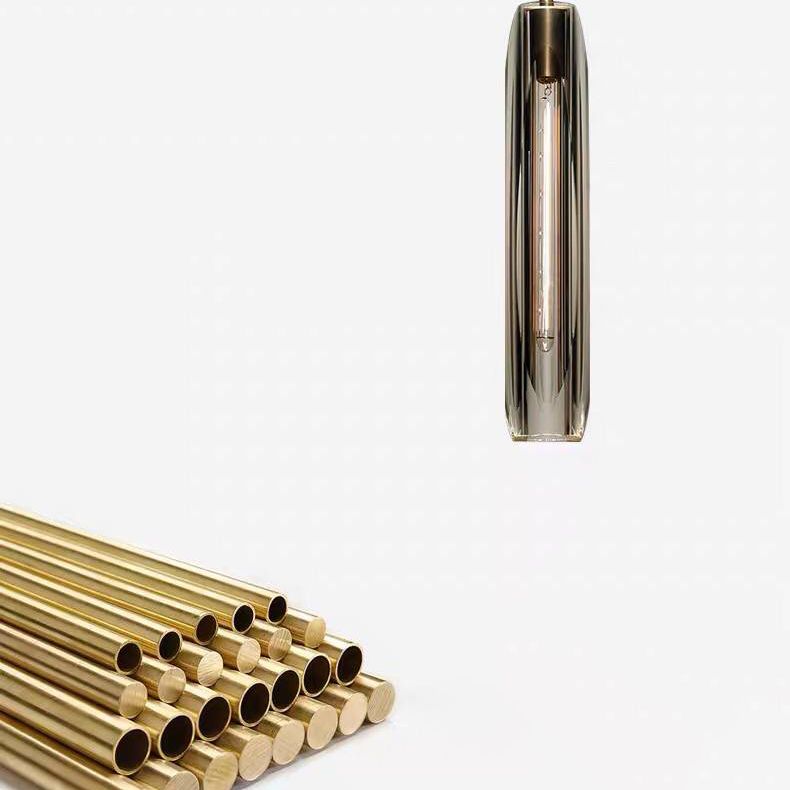 Lampe suspendue en or en or dans le pendentif en cuivre de style luxe moderne