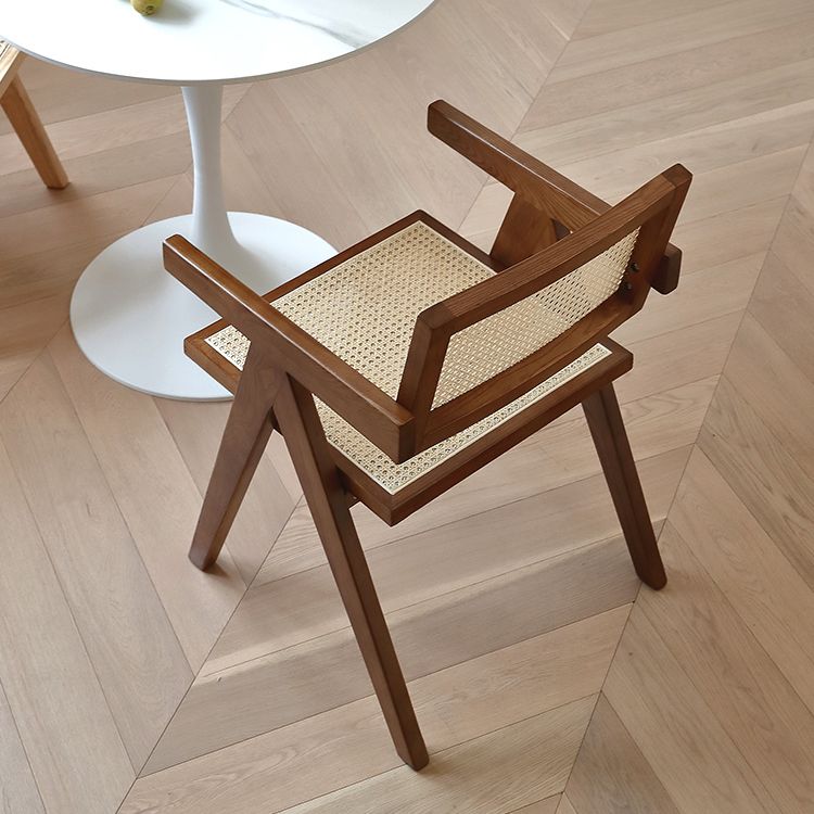 Traditional Style Chairs Dining Kitchen Arm Chairs with Wooden Legs