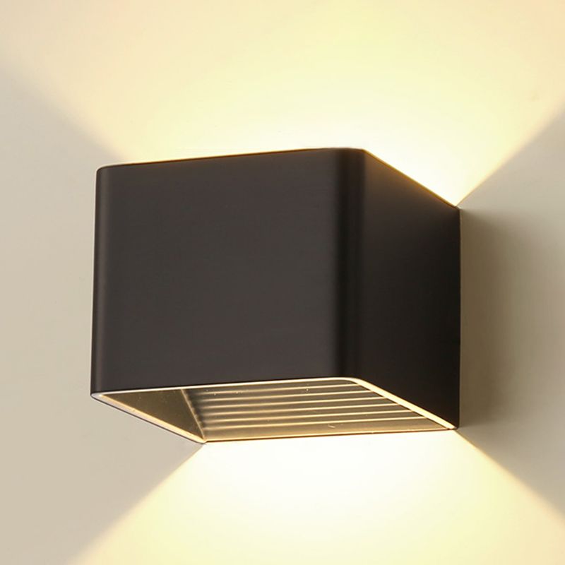 Metal Square Wall Sconces Contemporary Style 2 Lights Wall Washer Sconce