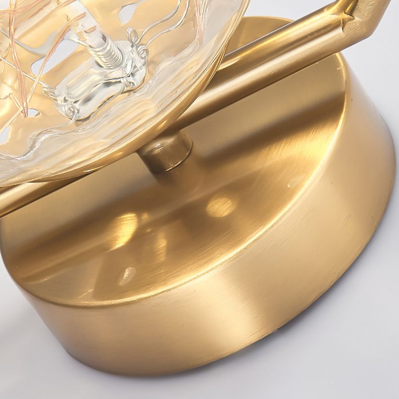 Transparent Globe Glass Bedside Lamp Nordic Style LED Lights String Stairs Sconce Light with Metal Fixed Arm