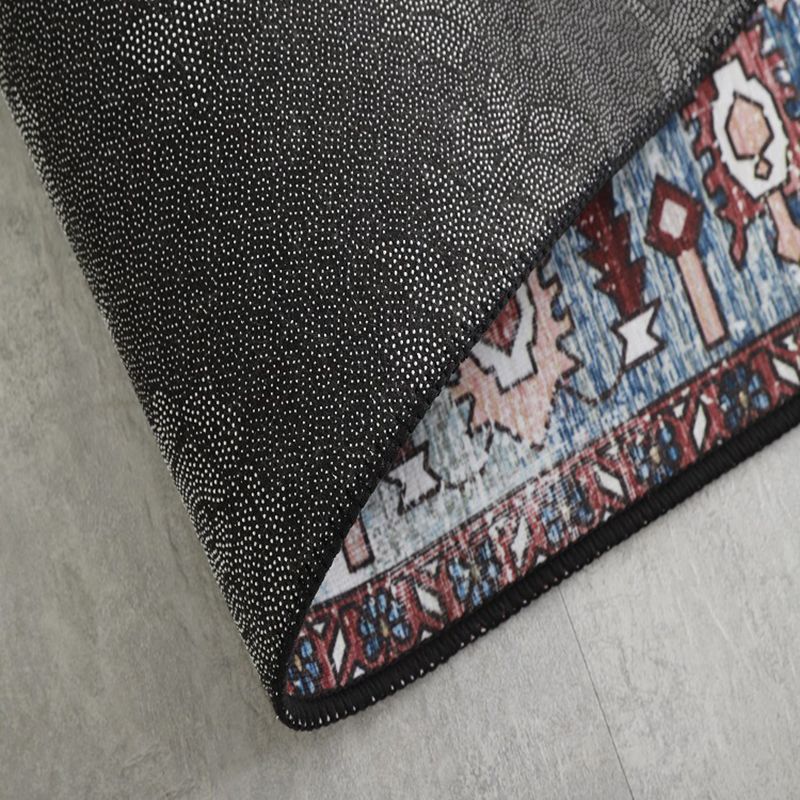 Gray Casual Rug Polyester Leaves Rug Stain Resistant Rug for Lving Room