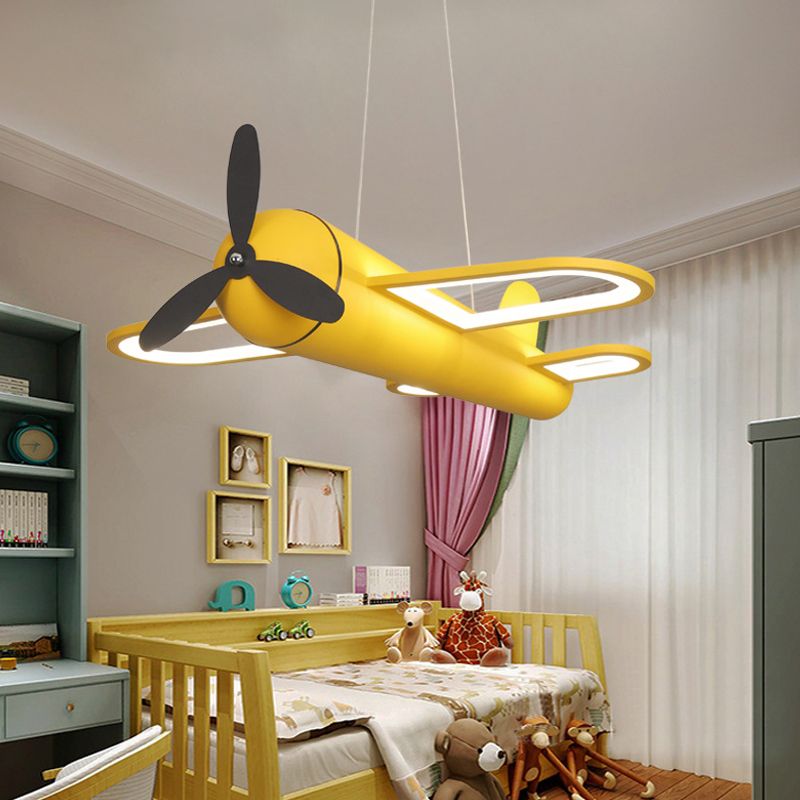 Simplicity Airplane Shaped Chandelier Pendant Light Acrylic Child Room LED Ceiling Light