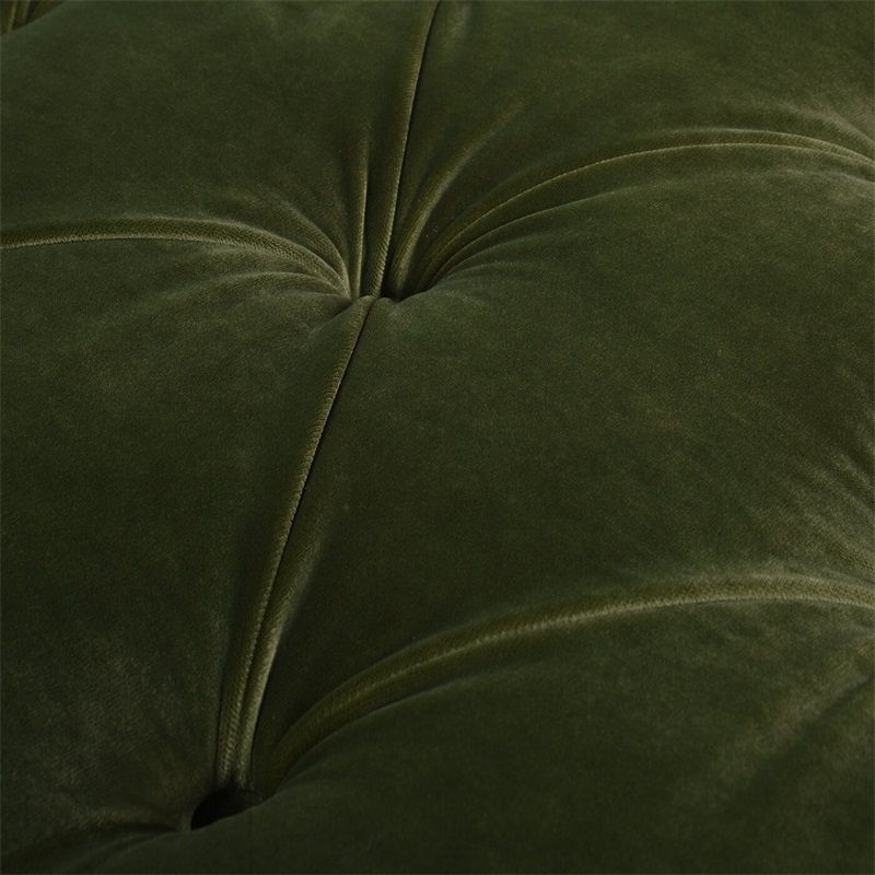 Velvet Rolled Arms Chaise Luxury Solid Wood Chaise for Living Room