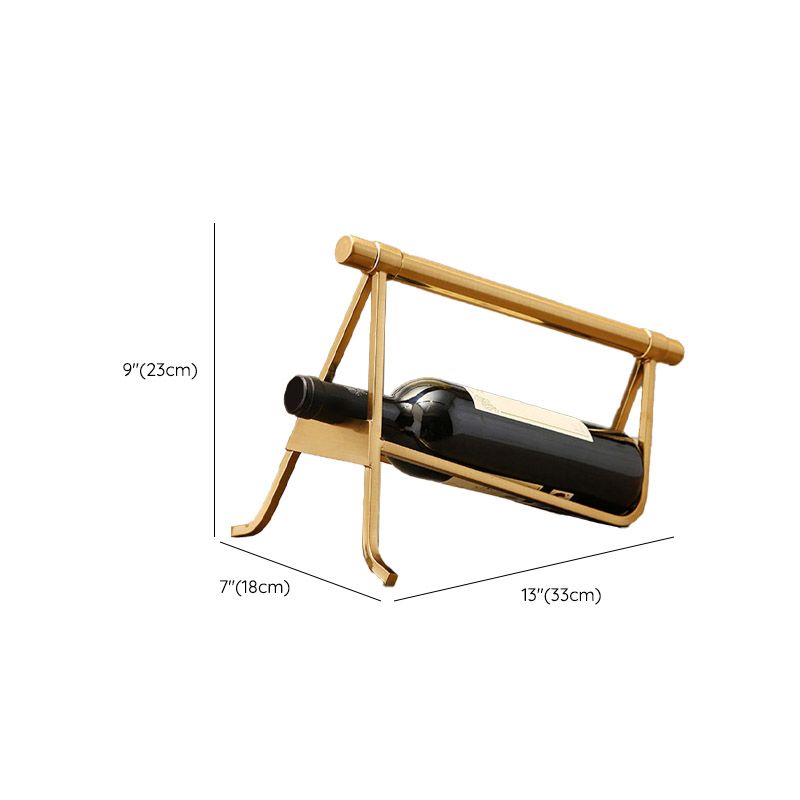 Countertop Wine Rack Glam Metal Wine Bottle Rack for Living Room