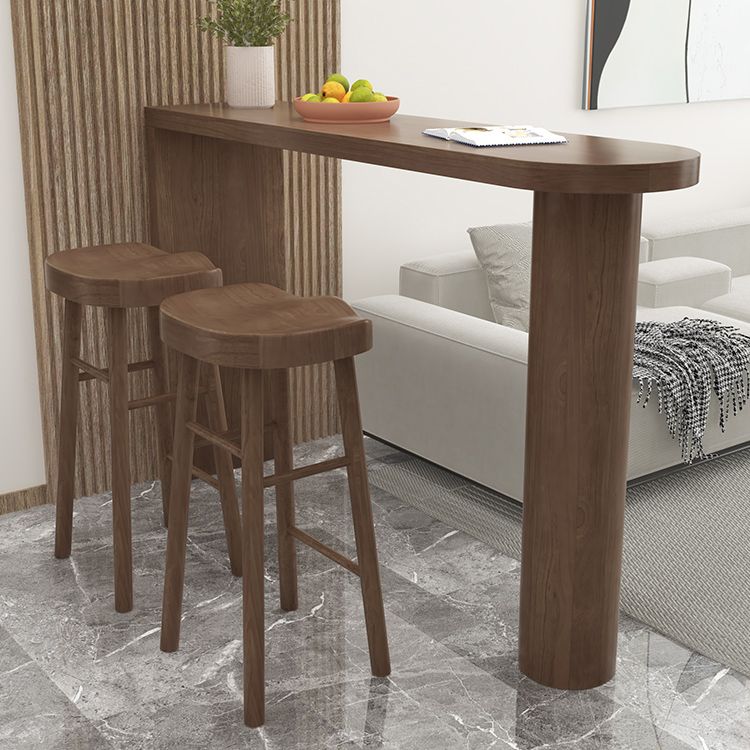 Modern Living Room Solid Wood Double pedestal Bar Dining Table