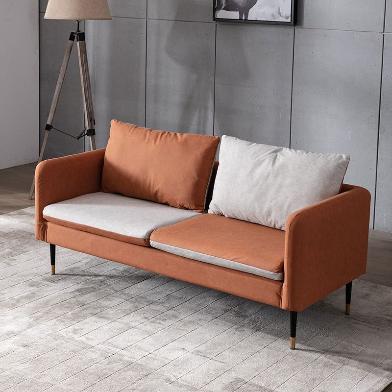 Faux Leather Cushions Sofa 61.02"/66.93" Wide Square Arm Loveseat